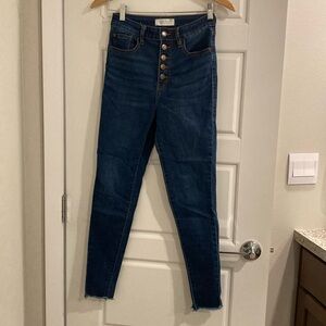 Size 26 dark blue button up jeans- nature denim
